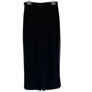 New JR Nites Caliendo Black Flowy Palazzo Pants Size 10P Sheer Special Event